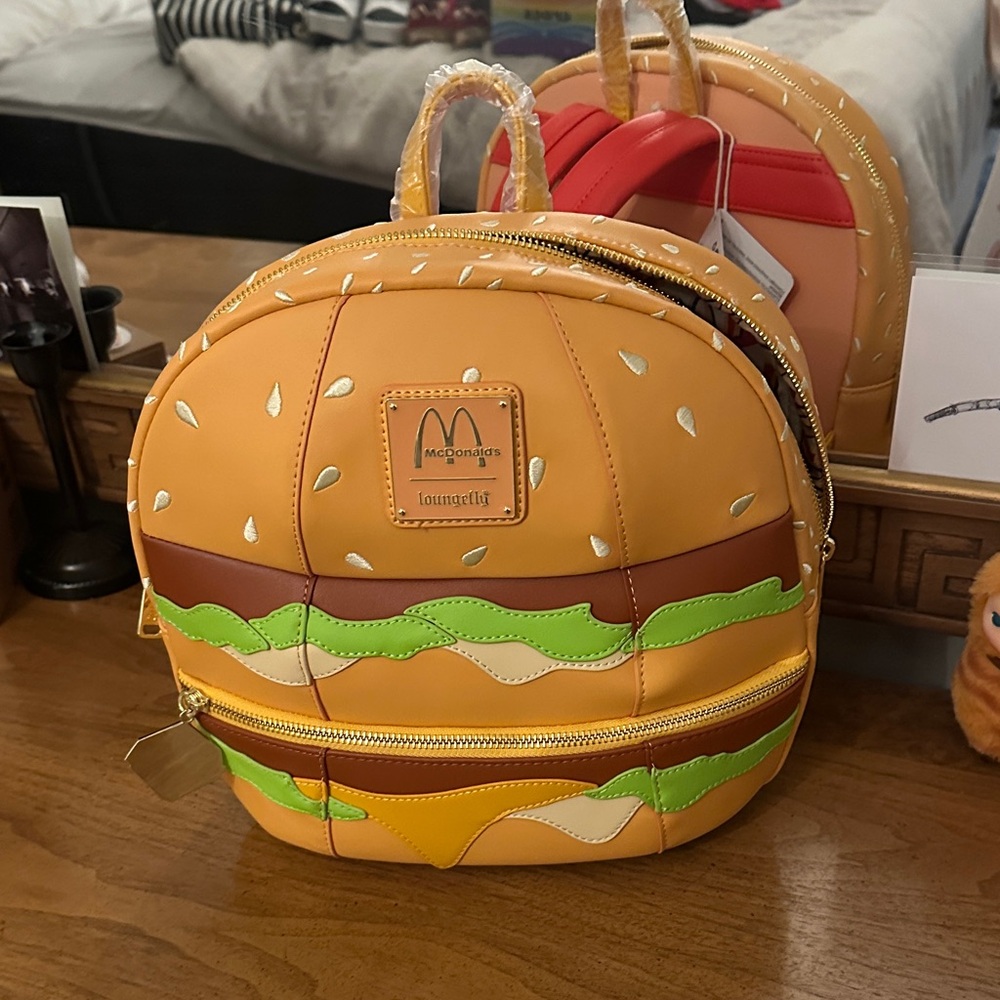 Loungefly McDonald's Burger Backpack in Orange and Green